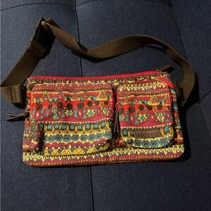 Sakroots Red Multicolor Tribal Crossbody Belt Bag